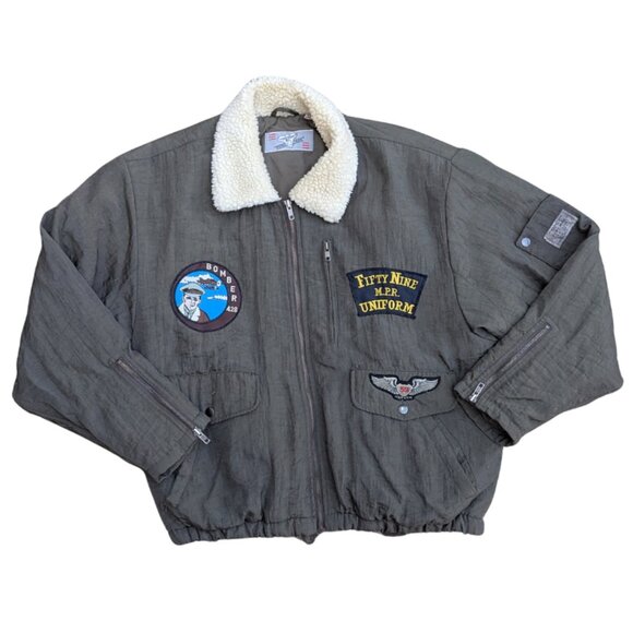 SOLD Vintage 1980's Pere Mar Intermediate Flying Bomber Jacket Size M Men - Picture 1 of 9